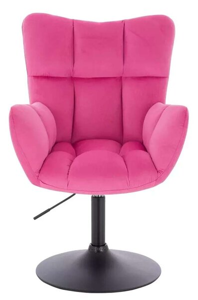 LuxuryForm DESIGN Křeslo AURORA VELUR na černém talíři - tmavě růžové