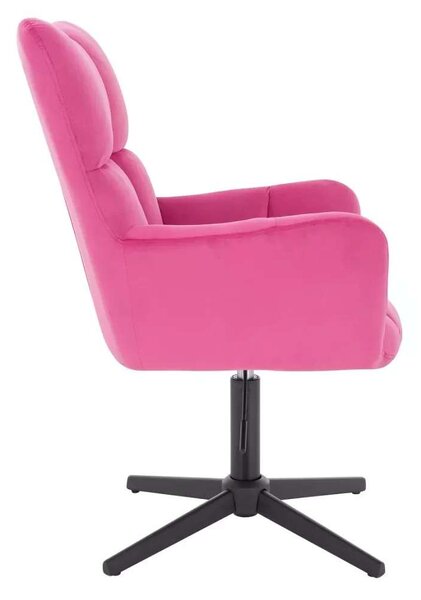 LuxuryForm DESIGN Křeslo AURORA VELUR na černém kříži - tmavě růžové