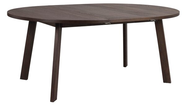 Tmavě hnědý kulatý rozkládací jídelní stůl v dekoru dubu ø 130 cm Glenside – Rowico