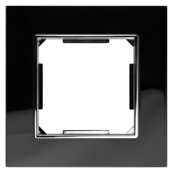Elhard Vypínač Royal Glass Elegant č.1 se skleněným rámečkem, černý - kompletní YE5301B