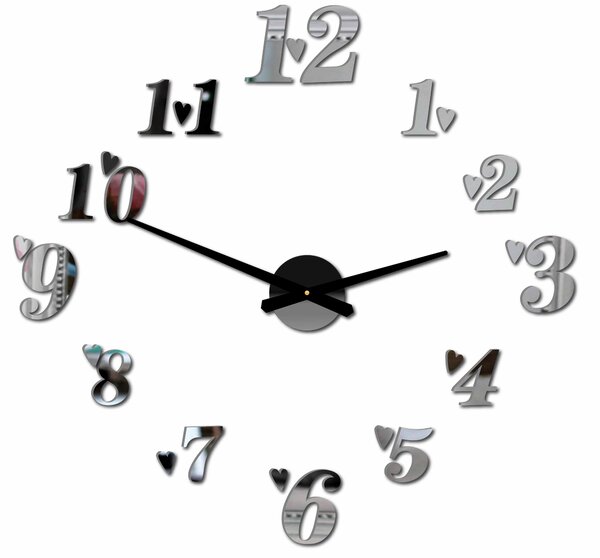 SENTOP | Velké nalepovací hodiny na zeď srdíčka I SENTOP 12S004+ srdiečka analogové