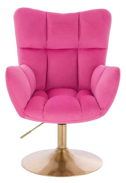 LuxuryForm DESIGN Křeslo AURORA VELUR na zlatém talíři - tmavě růžové