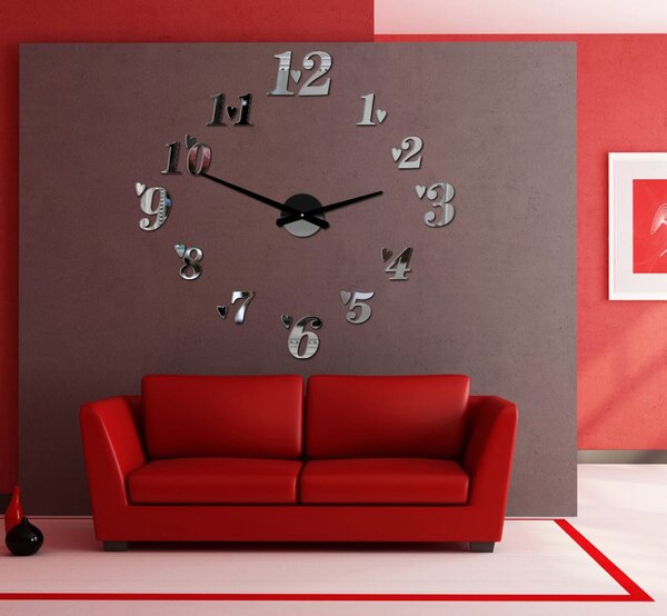 SENTOP | Velké nalepovací hodiny na zeď srdíčka I SENTOP 12S004+ srdiečka analogové