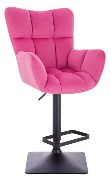 LuxuryForm DESIGN Barové křeslo AURORA VELUR na černé hranaté podstavě - tmavě růžové