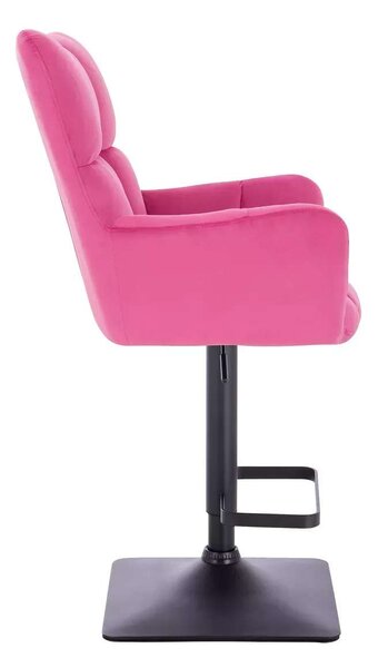 LuxuryForm DESIGN Barové křeslo AURORA VELUR na černé hranaté podstavě - tmavě růžové