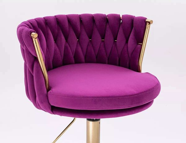 LuxuryForm DESIGN Židle LYON VELUR na zlatém talíři - fuchsie