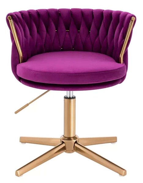 LuxuryForm DESIGN Židle LYON VELUR na zlatém kříži - fuchsie