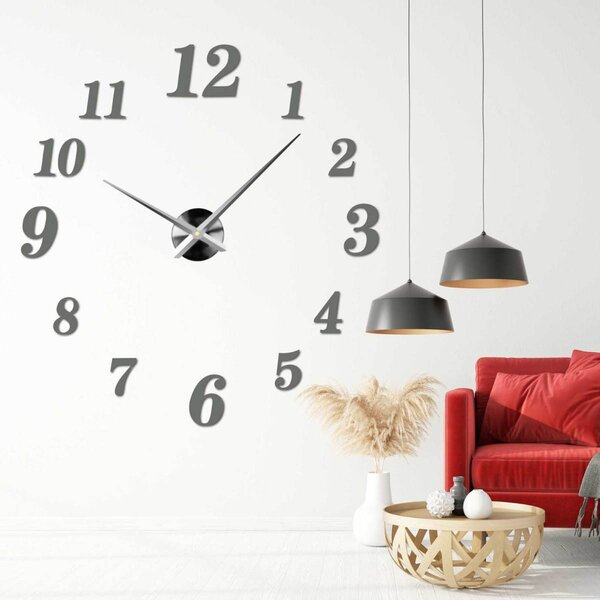Trendy nástěnné hodiny z plexiskla | CONNIE: Černá Ral 9005 Černá barva RAL 9005 80 cm 3287-102730 12S004 bez srdiecka