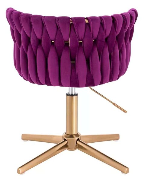 LuxuryForm DESIGN Židle LYON VELUR na zlatém kříži - fuchsie