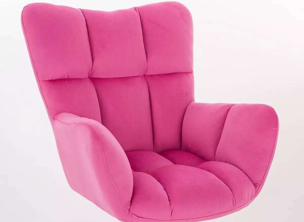 LuxuryForm DESIGN Barové křeslo AURORA VELUR na zlaté hranaté podstavě - tmavě růžové