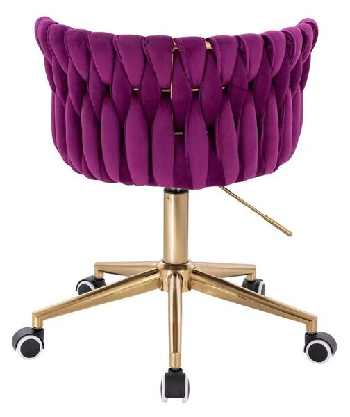 LuxuryForm DESIGN Židle LYON VELUR na zlaté podstavě s kolečky - fuchsie