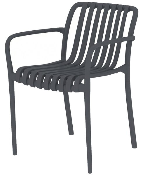 Outsunny 4dílné skládací zahradní židle – žebernatý sedák s područkami, ergonomické jídelní židle na terasu a balkon, nosnost 120 kg | Aosom
