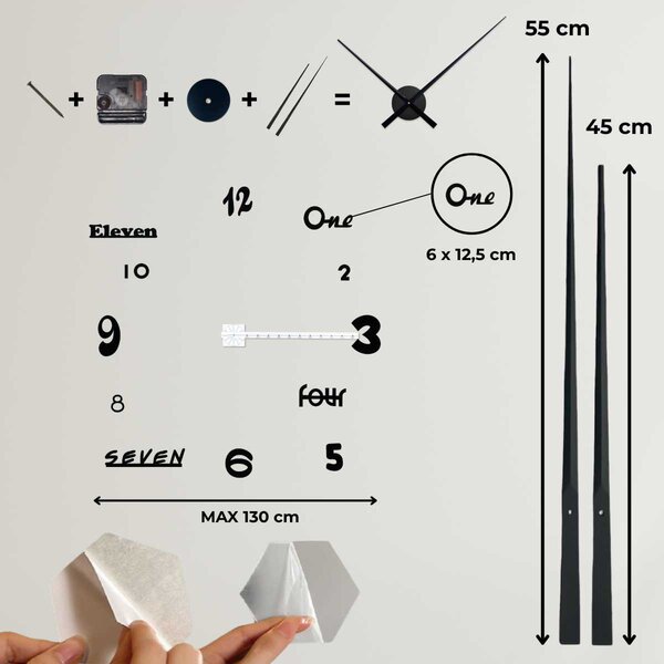 SENTOP | Moderní, designové nalepovací nástěnné hodiny | SENTOP 12S007-12S033 analogové