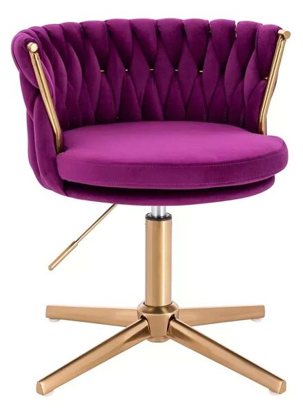 LuxuryForm DESIGN Židle LYON VELUR na zlatém kříži - fuchsie