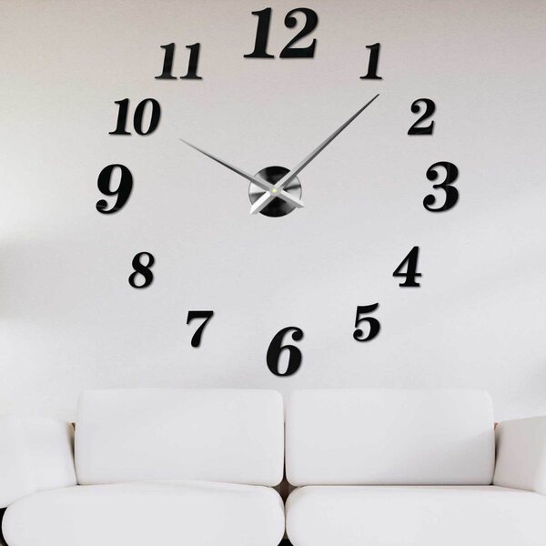 Trendy nástěnné hodiny z plexiskla | CONNIE: Černá Ral 9005 Černá barva RAL 9005 80 cm 3287-102730 12S004 bez srdiecka