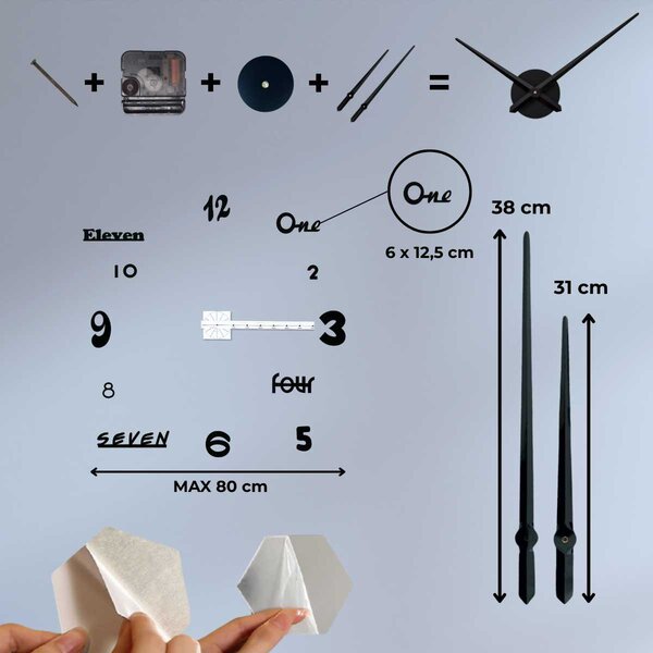 SENTOP | Moderní, designové nalepovací nástěnné hodiny | SENTOP 12S007-12S033 analogové