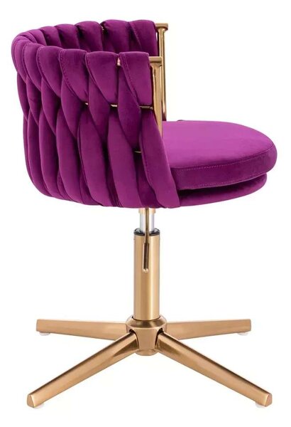 LuxuryForm DESIGN Židle LYON VELUR na zlatém kříži - fuchsie