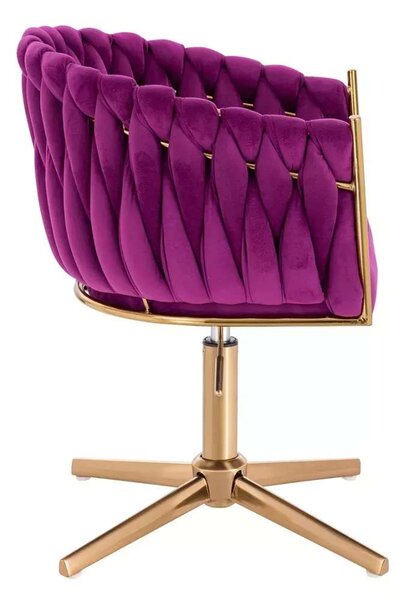 LuxuryForm DESIGN Židle NORDEN VELUR na zlatém kříži - fuchsie