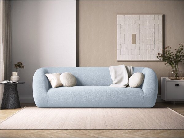 Světle modrá pohovka z textilie bouclé 230 cm Essen – Cosmopolitan Design