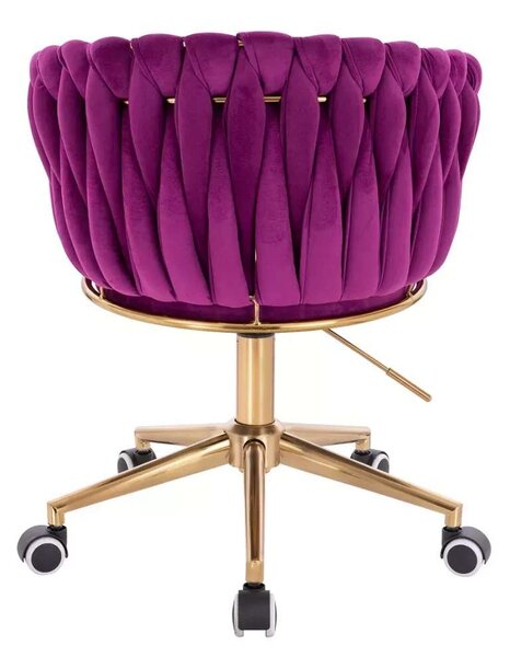 LuxuryForm DESIGN Židle NORDEN VELUR na zlaté podstavě s kolečky - fuchsie