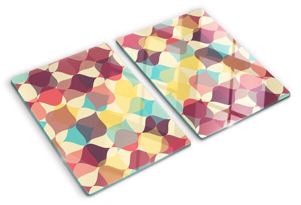 Skleněné krájecí prkénko Geometrie barevných kruhů ddk-nr-wm-00007899