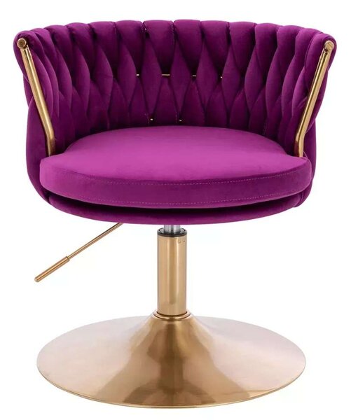 LuxuryForm DESIGN Židle LYON VELUR na zlatém talíři - fuchsie