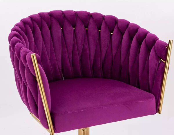 LuxuryForm DESIGN Židle NORDEN VELUR na zlatém talíři - fuchsie