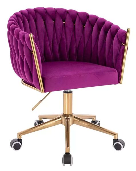 LuxuryForm DESIGN Židle NORDEN VELUR na zlaté podstavě s kolečky - fuchsie