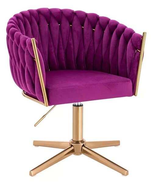 LuxuryForm DESIGN Židle NORDEN VELUR na zlatém kříži - fuchsie