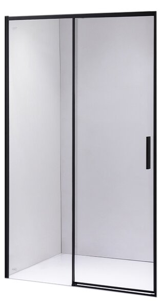 BPS-koupelny Posuvné sprchové dveře NOVA BL 90 cm černá/transparent pro instalaci do niky - bez vaničky