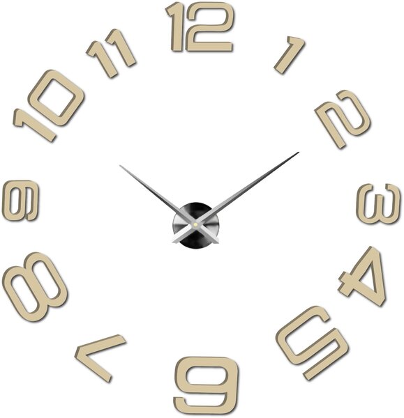 SENTOP | Moderní nalepovací nástěnné hodiny | 3D hodiny 12S053-Wanduhr HEU- analogové