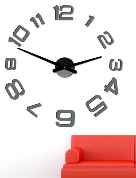 SENTOP | Moderní nalepovací nástěnné hodiny | 3D hodiny 12S053-Wanduhr HEU- analogové