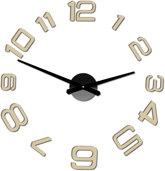 SENTOP | Moderní nalepovací nástěnné hodiny | 3D hodiny 12S053-Wanduhr HEU- analogové
