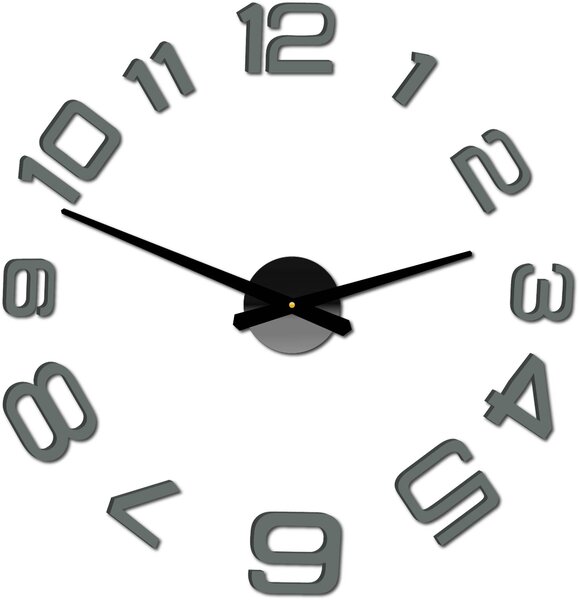 SENTOP | Moderní nalepovací nástěnné hodiny | 3D hodiny 12S053-Wanduhr HEU- analogové