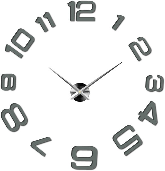 SENTOP | Moderní nalepovací nástěnné hodiny | 3D hodiny 12S053-Wanduhr HEU- analogové