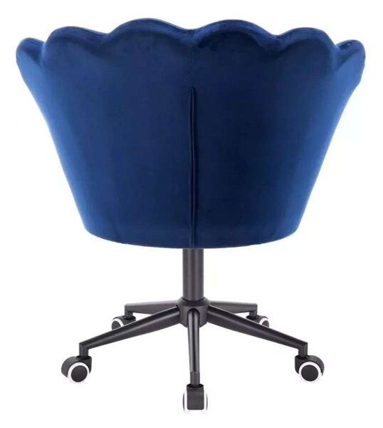 LuxuryForm DESIGN Křeslo FREY VELUR na černé podstavě s kolečky - modré