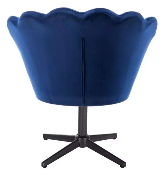 LuxuryForm DESIGN Křeslo FREY VELUR na černém kříži - modré
