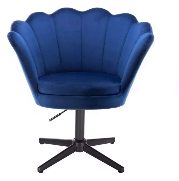 LuxuryForm DESIGN Křeslo FREY VELUR na černém kříži - modré