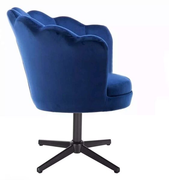LuxuryForm DESIGN Křeslo FREY VELUR na černém kříži - modré