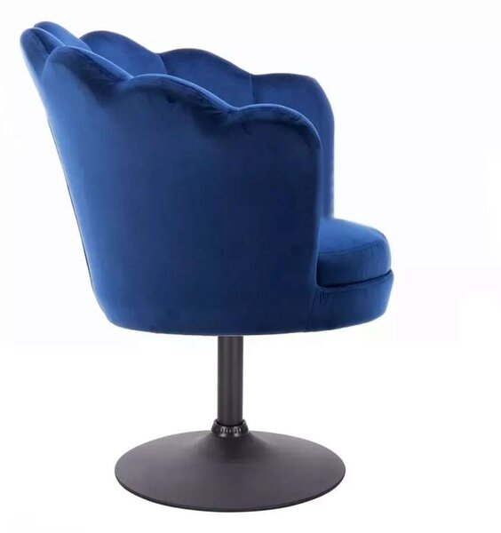 LuxuryForm DESIGN Křeslo FREY VELUR na černém talíři - modré