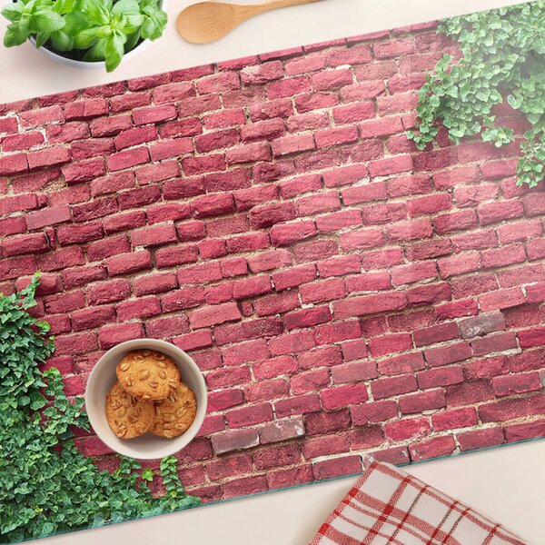 Skleněná krájecí deska Cihlová zeď s vegetací ddk-nr-wm-00007910