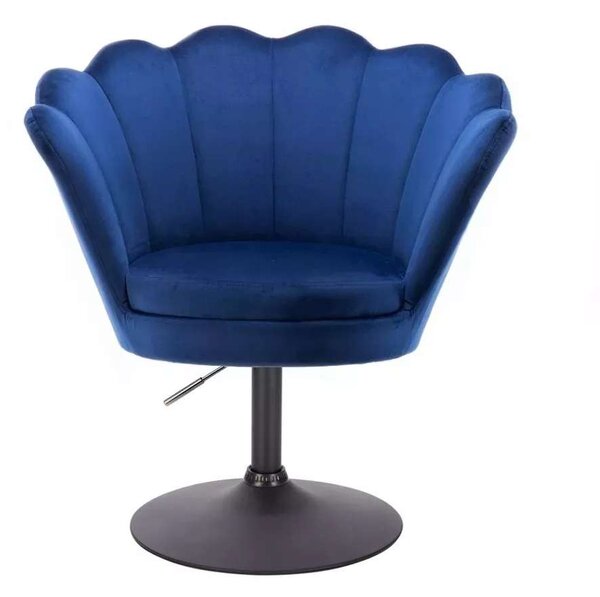 LuxuryForm DESIGN Křeslo FREY VELUR na černém talíři - modré