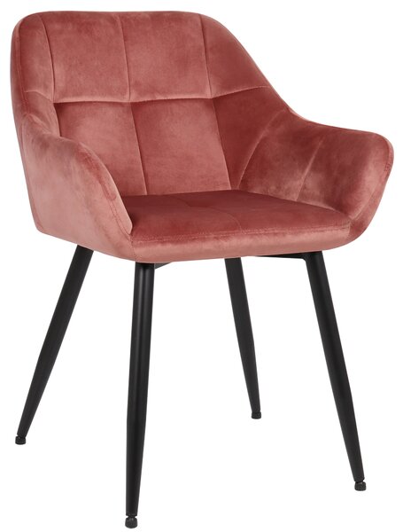 Jídelní židle Emia ~ samet, kovové nohy černé Barva Ružová