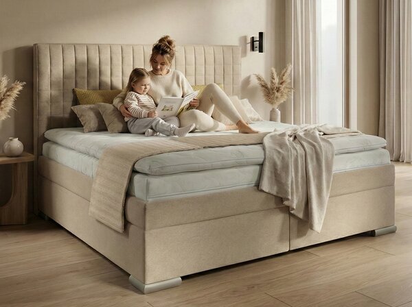 Postel boxspring s úložným prostorem BRIDGEPORT plocha spaní 160x200