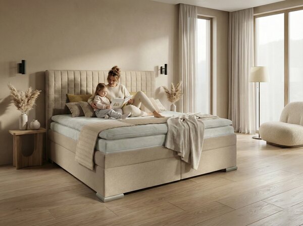 Postel boxspring s úložným prostorem BRIDGEPORT plocha spaní 160x200