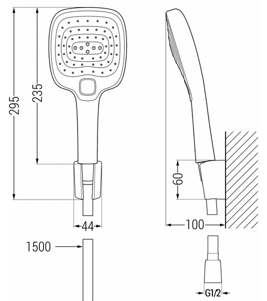 Mexen R-17 bodová sprchová sada, černá - 785175052-70