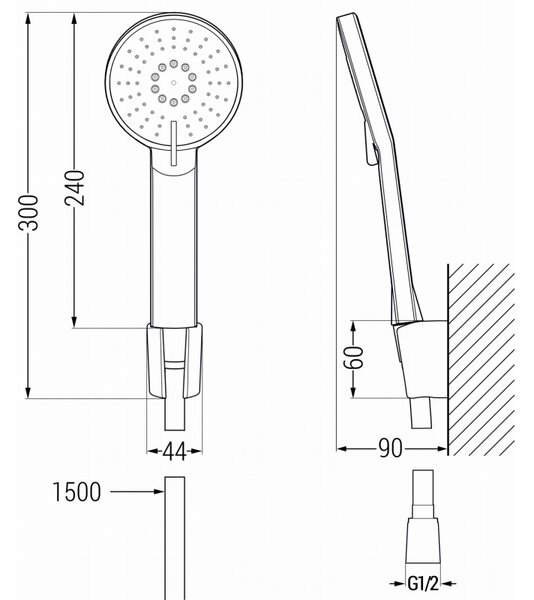 Mexen Milo R40 vanová sada, chrom - 713153R40-00