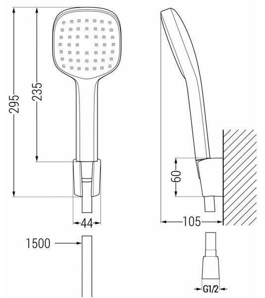 Mexen R-33 bodová sprchová souprava, černá - 785335052-70