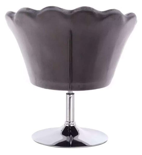 LuxuryForm DESIGN Křeslo FREY VELUR na stříbrném talíři - tmavě šedé