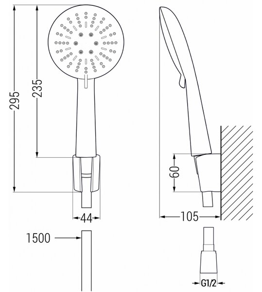 Mexen R-67 bodová sprchová sada, černá - 785675052-70